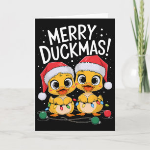 Eend Kersttrui Merry Duckmas Kerstverlichting Kaart