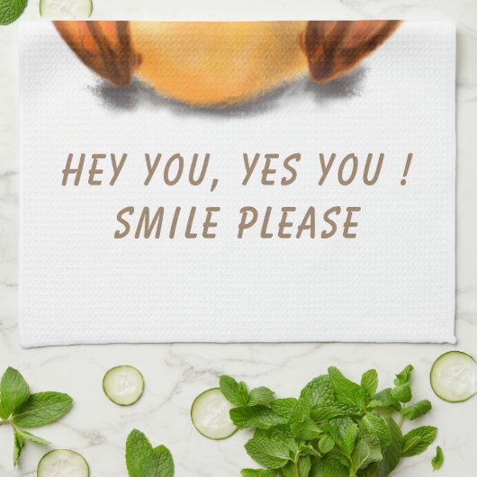 Eend Keuken Handdoek - Aangepaste tekst (Gevouwen)