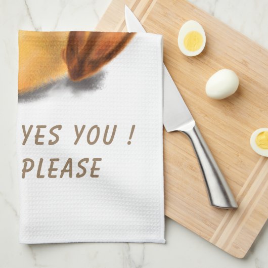 Eend Keuken Handdoek - Aangepaste tekst (Quarter Fold)