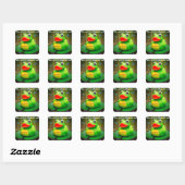 Eend Kikker Moeras Vierkante Sticker (Vel)