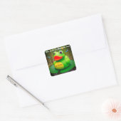 Eend Kikker Moeras Vierkante Sticker (Envelop)