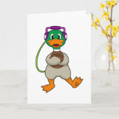 Eend Koptelefoon Muziek Kaart (Gele Bloem)