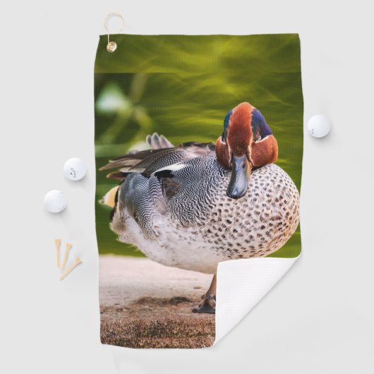 Eend krijgt een zetje golfhanddoek (Insitu)