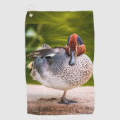 Eend krijgt een zetje golfhanddoek (Voorkant)
