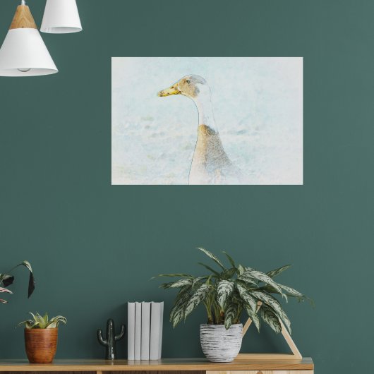 eend kunst pastel stijl Poster (Woonkamer 1)