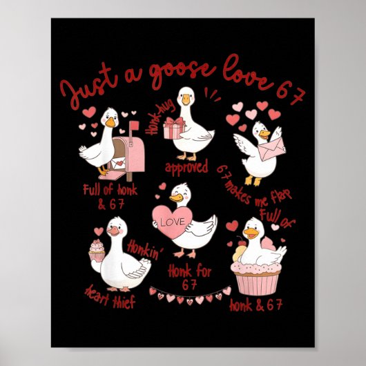 Eend liefde 67 Gans Valentijn geliefde Grappige Va Poster (Voorkant)