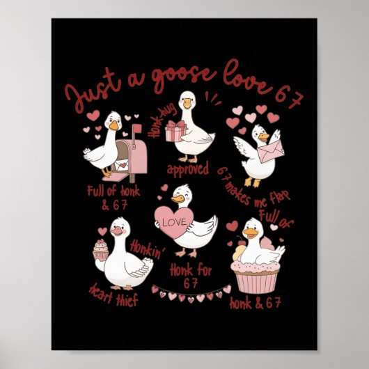 Eend Liefde 67 Gans Valentijn Liefhebber Grappige Poster (Voorkant)