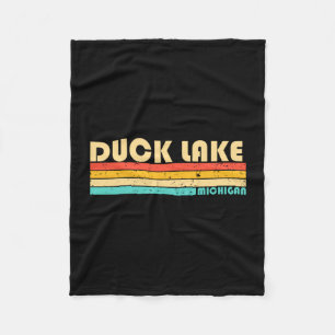 Eend meer Michigan grappig vissen kamperen zomer Fleece Deken