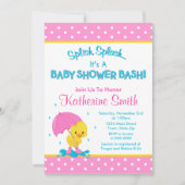 Eend Meisje Baby shower Uitnodiging 5x7 Kaart (Voorkant)
