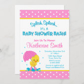 Eend Meisje Baby shower Uitnodiging 5x7 Kaart (Voorkant / Achterkant)