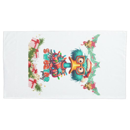 eend merry chrismast kussensloop (Voorkant-Links)