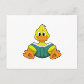 Eend met boek briefkaart (Voorkant)