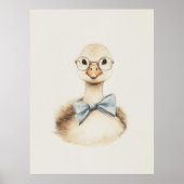  eend met boog en glazen kwekerij kunst poster (Voorkant)