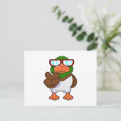 Eend met briefkaart (Staand voorkant)