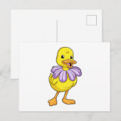Eend met Daisy Briefkaart (Voorkant / Achterkant)