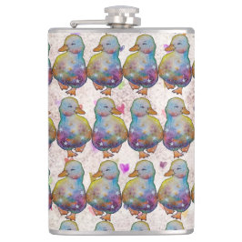 Eend met de naam Regenboog Heupfles