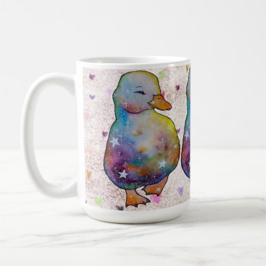 Eend met de naam Regenboog Koffiemok (Links)