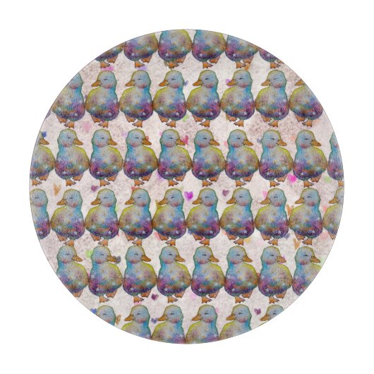 Eend met de naam Regenboog Snijplank (Voorkant)