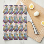 Eend met de naam Regenboog Theedoek (Quarter Fold)