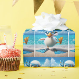 Eend met duiksnorkel en bril cadeaupapier