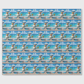 Eend met duiksnorkel en bril cadeaupapier (Vlak)