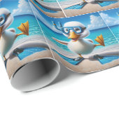 Eend met duiksnorkel en bril cadeaupapier (Rol Hoek)