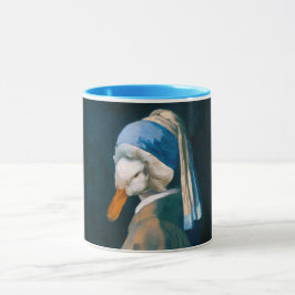 Eend met een Pearl Earring Mok