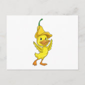 Eend met gele badeendkap briefkaart (Voorkant)