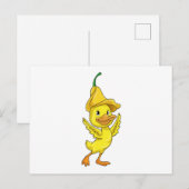 Eend met gele belkap briefkaart (Voorkant / Achterkant)