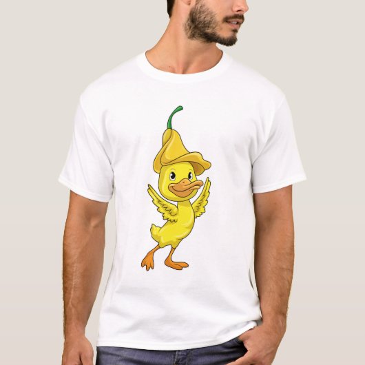 Eend met gele Bellemuts T-shirt (Voorkant)