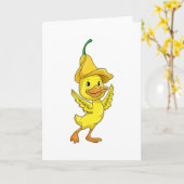 Eend met gele bellenkap kaart (Gele Bloem)
