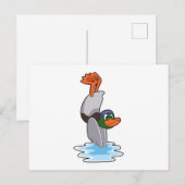 Eend met Handstand in Water.PNG Briefkaart (Voorkant / Achterkant)