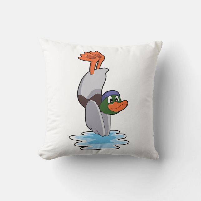 Eend met Handstand in Water.PNG Kussen (Voorkant)