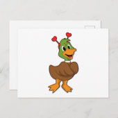 Eend met Hart Hoofdband Briefkaart (Voorkant / Achterkant)