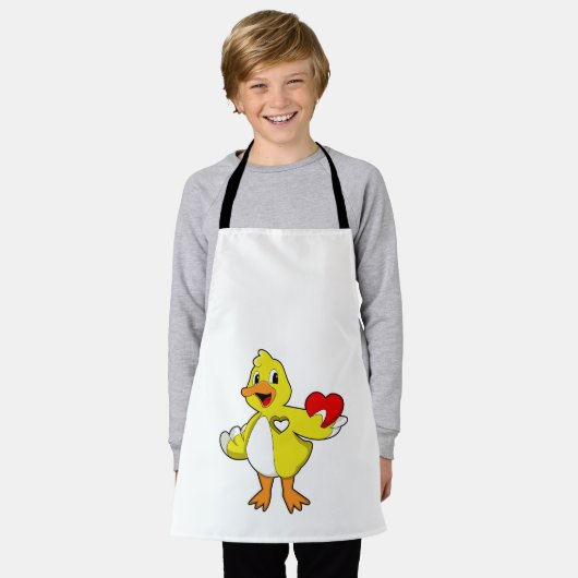 Eend met Hart Schort (Gedragen)