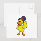 Eend met hoed briefkaart (Voorkant / Achterkant)