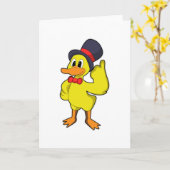 Eend met Hoed Kaart (Gele Bloem)