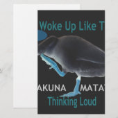 Eend met I Wake Up Like This & Hakuna Matata Tekst Briefpapier (Voorkant / Achterkant)