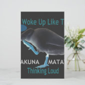 Eend met I Wake Up Like This & Hakuna Matata Tekst Briefpapier (Staand voorkant)