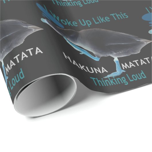 Eend met I Wake Up Like This & Hakuna Matata Tekst Cadeaupapier (Rol Hoek)