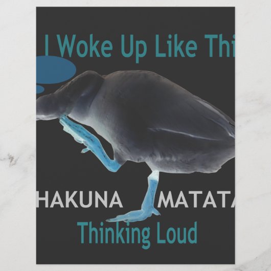 Eend met I Wake Up Like This & Hakuna Matata Tekst Gepersonaliseerd Briefhoofd (Voorkant)