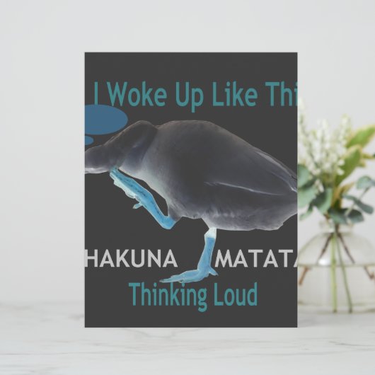 Eend met I Wake Up Like This & Hakuna Matata Tekst Gepersonaliseerd Briefhoofd (Staand voorkant)