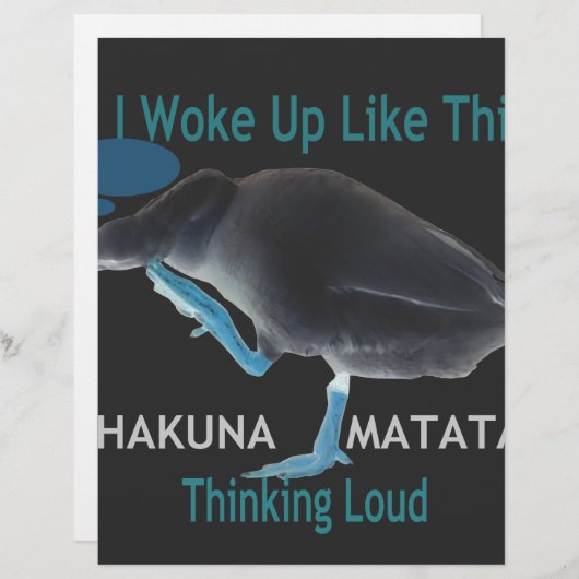 Eend met I Wake Up Like This & Hakuna Matata Tekst Gepersonaliseerd Briefhoofd (Voorkant / Achterkant)