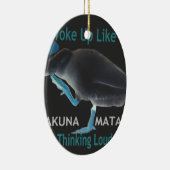 Eend met I Wake Up Like This & Hakuna Matata Tekst Keramisch Ornament (Rechts)