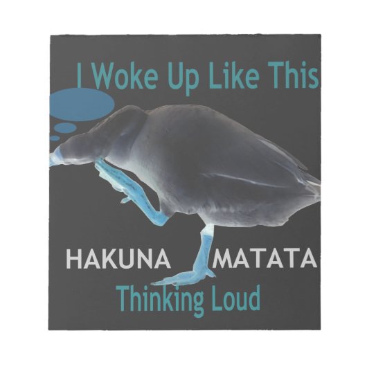 Eend met I Wake Up Like This & Hakuna Matata Tekst Notitieblok (Voorkant)
