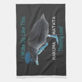 Eend met I Wake Up Like This & Hakuna Matata Tekst Theedoek (Verticaal)