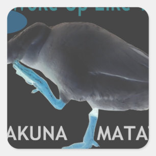 Eend met I Wake Up Like This & Hakuna Matata Tekst Vierkante Sticker