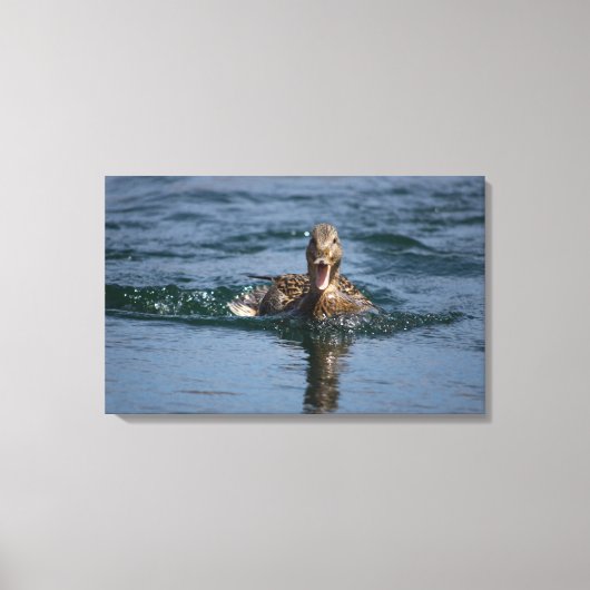Eend met open bek canvas afdruk (Voorkant)