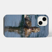 Eend met open bek iPhone hoesje (Achterkant horizontaal)