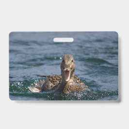 Eend met open snavel badge